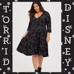 TORRID DISNEY Sparkle & Shine "Silver Minnie Mouse" Hi-Lo Skater Dress! NWT!